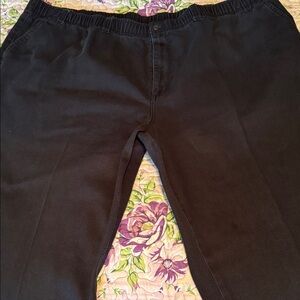 Men's Black Elastic-Waist Chinos